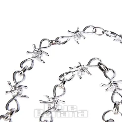 Blue Banana Long Barbed Wire Chain (Silver)