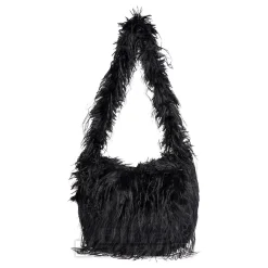 Blue Banana Long Fur Bag (Black)