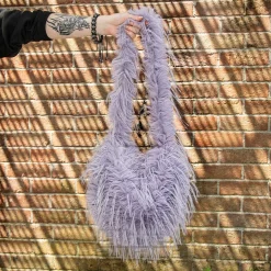 Blue Banana Long Fur Bag (Lilac)