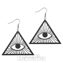 Blue Banana Magic Eye Earrings (Black)