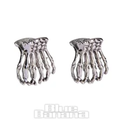 Blue Banana Mini Claw 2pc Hair Clips (Silver)