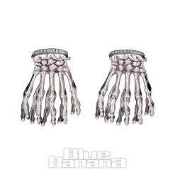 Blue Banana Mini Claw 2pc Hair Clips (Silver)