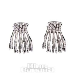 Blue Banana Mini Claw 2pc Hair Clips (Silver)