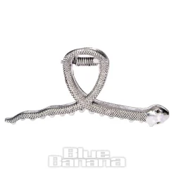 Blue Banana Mini Snake Hair Clip (Silver)