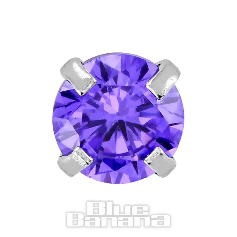 Blue Banana 1.2mm Amethyst Jewel Tragus Bar (3mm)