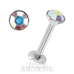 Blue Banana 1.2mm Aurora Borealis Jewel Labret (4mm)