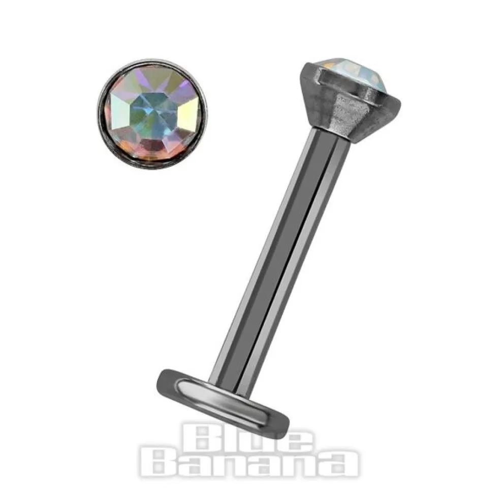 Blue Banana 1.2mm Aurora Borealis Jewel Labret (3mm)