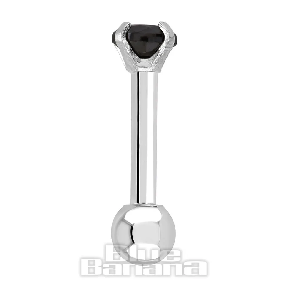 Blue Banana 1.2mm Black Jewel Tragus Bar (3mm)