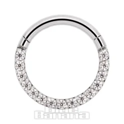 Blue Banana 8mm Hinged Crystal Septum Ring (Crystal)