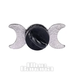 Blue Banana Moon Phases Pin Badge (Black)