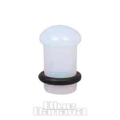 Blue Banana Moonstone Gemstone Ear Plug 4-16mm (Opal White)