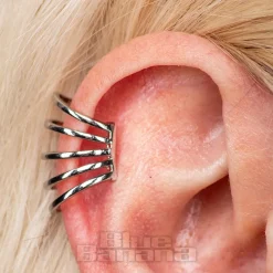Blue Banana Multi Ring Ear Cuff (Silver)