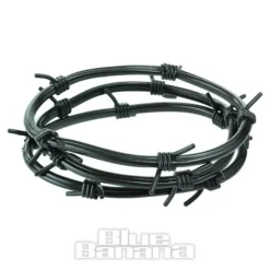 Blue Banana Pack Of 3 Barbed Wire Gummy Bracelets (Black)