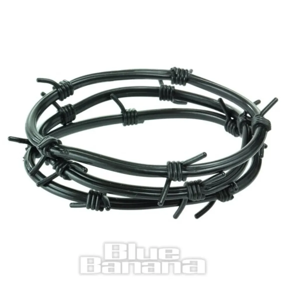 Blue Banana Pack Of 3 Barbed Wire Gummy Bracelets (Black)