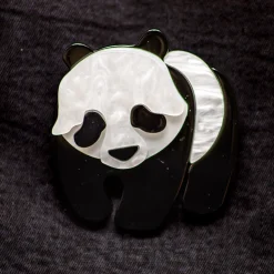 Blue Banana Panda Brooch (Black/White)