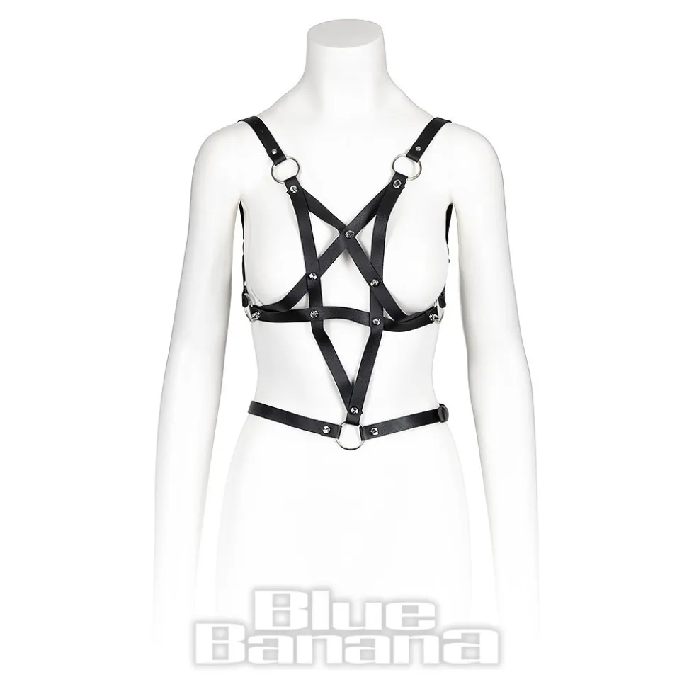 Blue Banana Pentagram Studs Harness (Black)