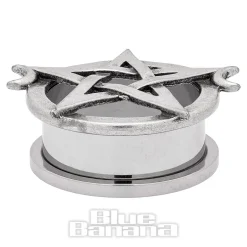 Blue Banana Pentagram Surgical Steel Tunnel (Silver)