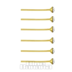 Blue Banana Plasma Gold Crystal Nose Studs (6 Pack)