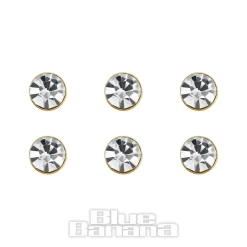 Blue Banana Plasma Gold Crystal Nose Studs (6 Pack)