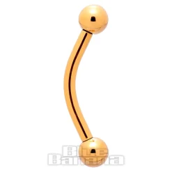 Blue Banana Plasma Gold Internally Threaded Curved Barbell 3mm Ball (Gold)