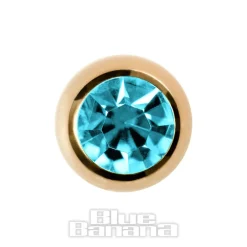Blue Banana Plasma Gold 5mm Jewelled Ball (Aqua)