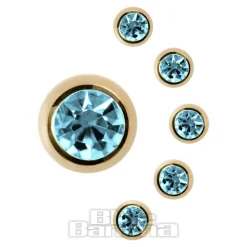 Blue Banana Plasma Gold 5mm Jewelled Ball (Aqua)
