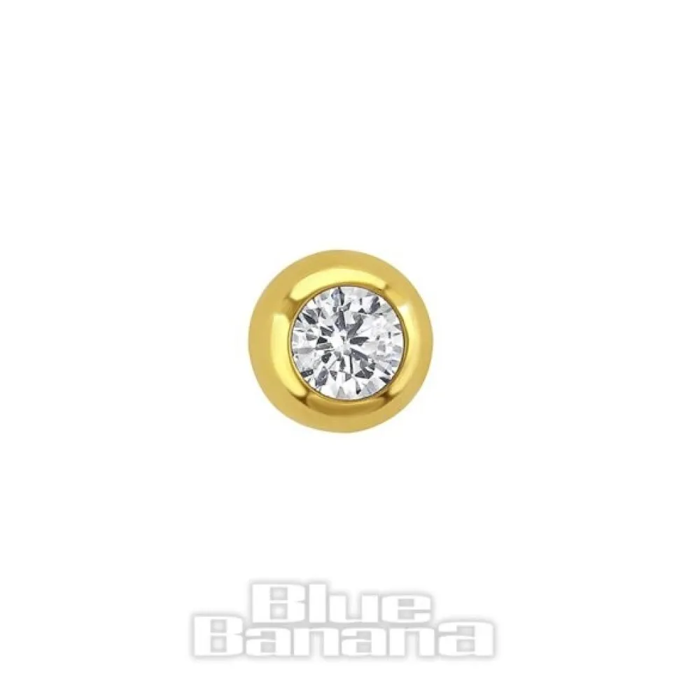 Blue Banana Plasma Gold 3mm Jewelled Ball (Crystal)