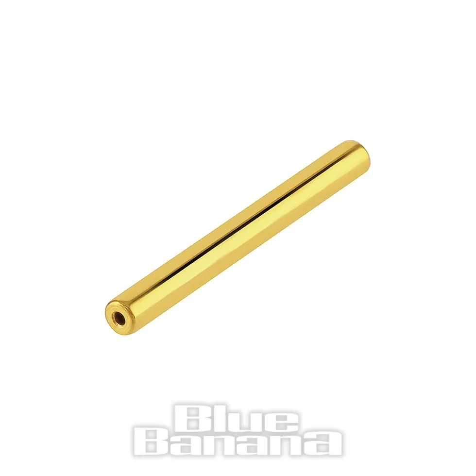 Blue Banana Plasma Gold Plain Threadless Nipple Bar (Gold)