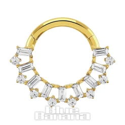 Blue Banana Plasma Gold 1.2 x 8mm Hinged Segment Ring (Gold)