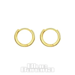 Blue Banana Plated Gold Huggie Clicker Hoops (Pair)