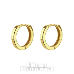 Blue Banana Plated Gold Squared Clicker Hoops (Pair)