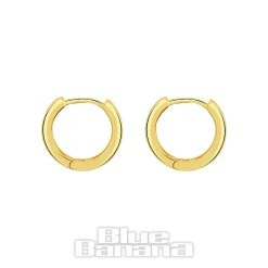 Blue Banana Plated Gold Squared Clicker Hoops (Pair)