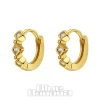Blue Banana Plated Gold Triple Crystal Clicker Hoops (Pair)