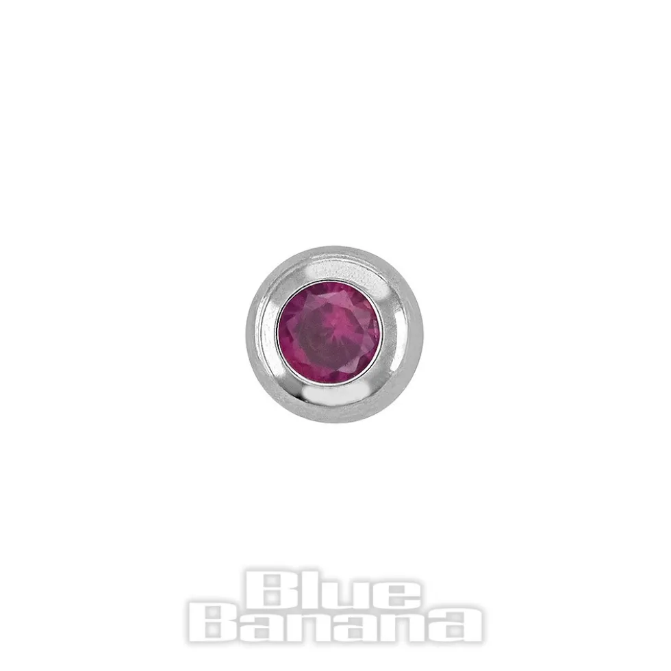 Blue Banana Polished Titanium 3mm Jewelled Ball (Siam)