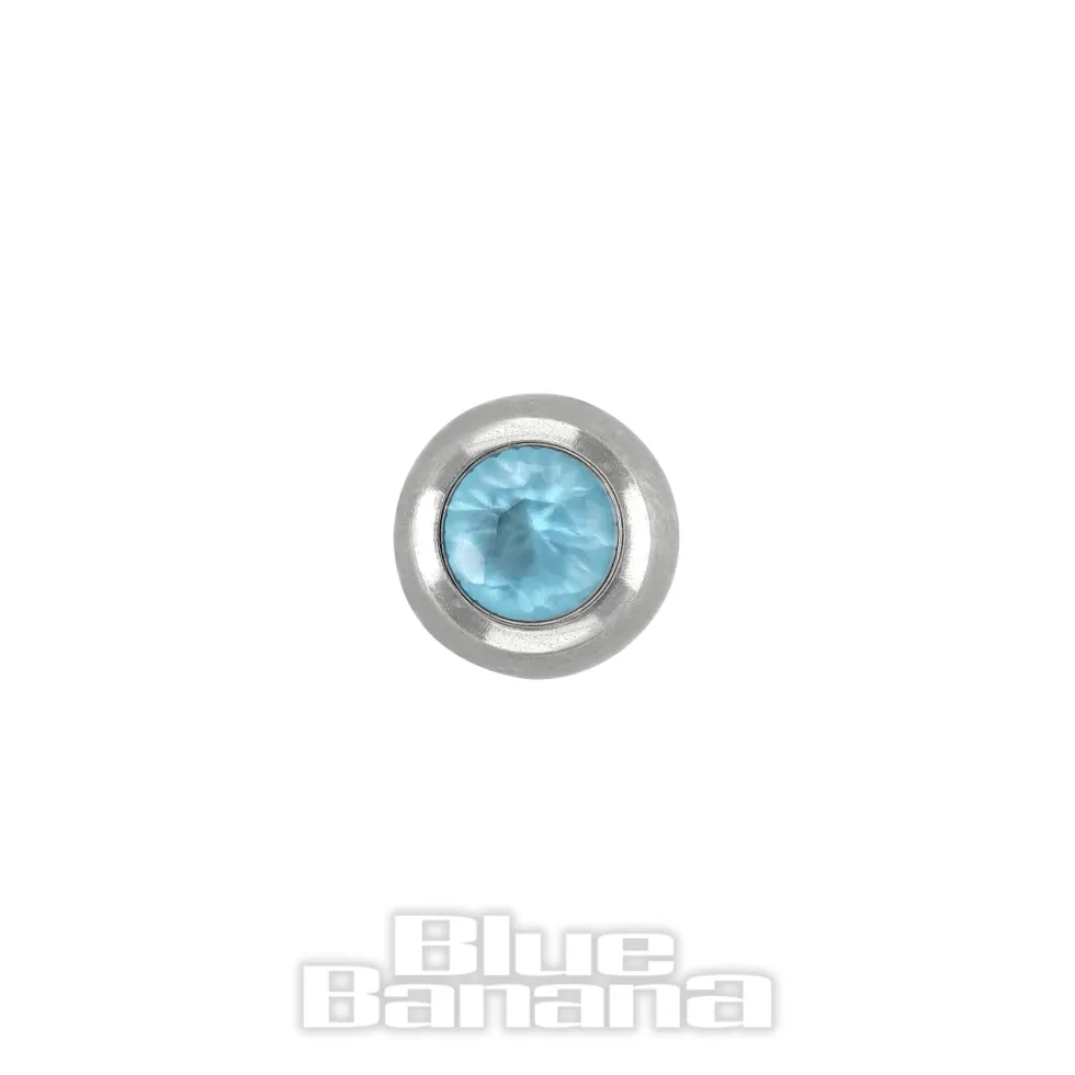 Blue Banana Polished Titanium Jewelled Ball (Aqua)