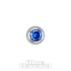 Blue Banana Polished Titanium Jewelled Ball (Capri)