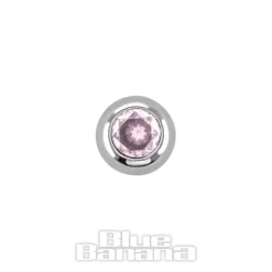 Blue Banana Polished Titanium Jewelled Ball (Rose)