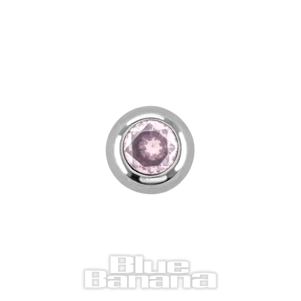 Blue Banana Polished Titanium Jewelled Ball (Rose)