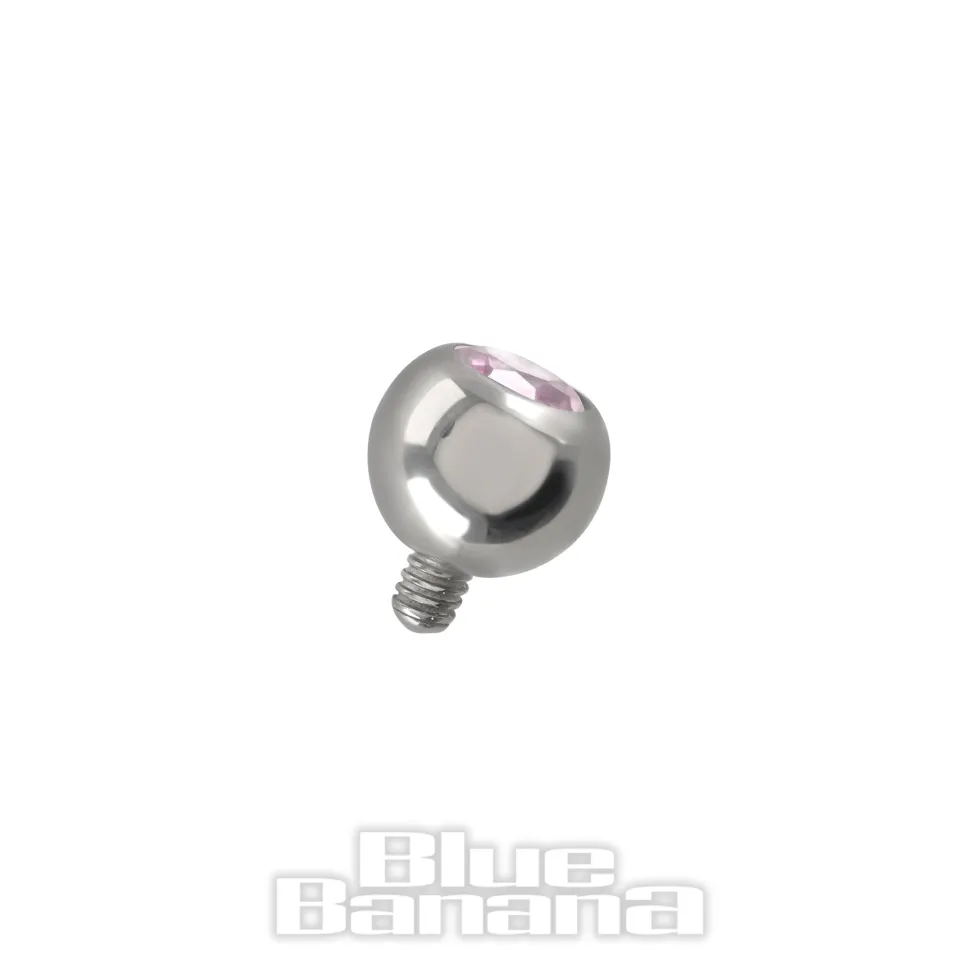 Blue Banana Polished Titanium Jewelled Ball (Rose)