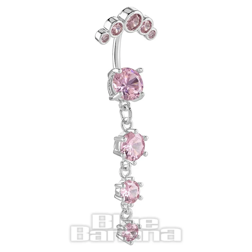 Blue Banana Polished Titanium 1.6 X 10Mm Externally Threaded Navel Bar (Rose)