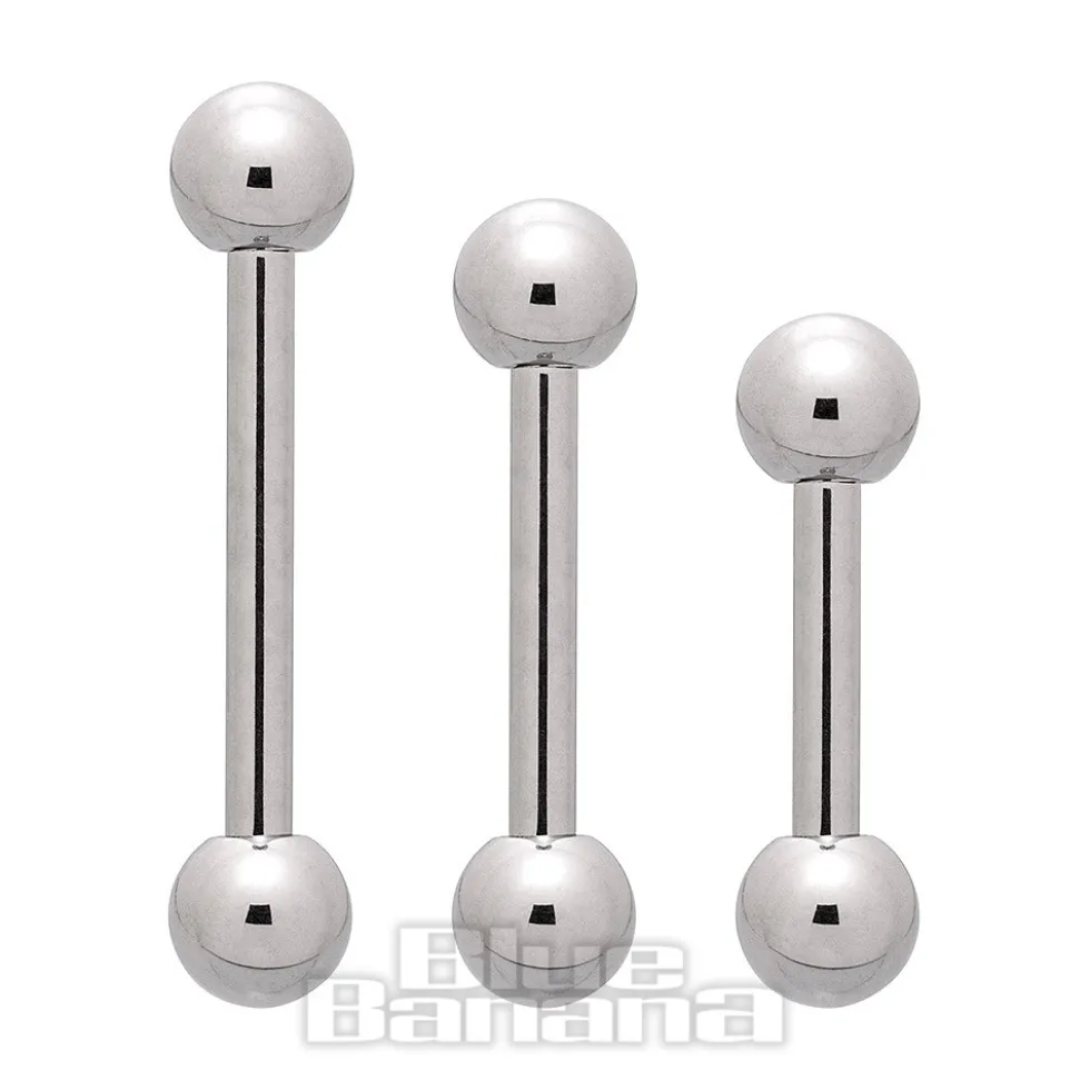 Blue Banana Polished Titanium 1.2mm Barbell (Silver)