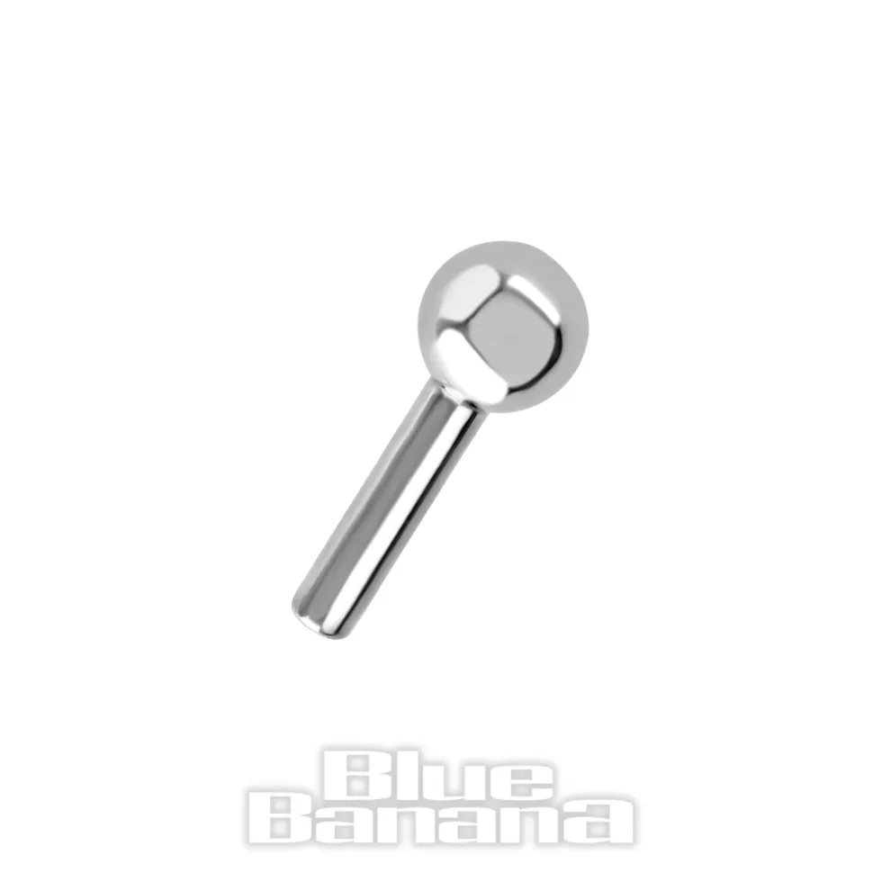 Blue Banana Polished Titanium Threadless Barbell (Silver)