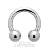 Blue Banana Polished Titanium Circular Barbell (Silver)