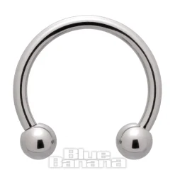 Blue Banana Polished Titanium Circular Barbell (Silver)