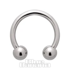 Blue Banana Polished Titanium Circular Barbell (Silver)