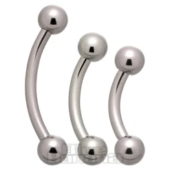 Blue Banana Polished Titanium Curved Barbell (Silver)