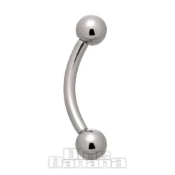 Blue Banana Polished Titanium Curved Barbell (Silver)
