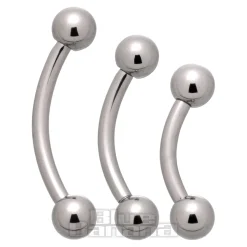 Blue Banana Polished Titanium Curved Barbell (Silver)