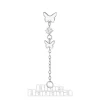 Blue Banana Polished Titanium 1.2 x 8mm Double Butterfly Chain Threadless Labret (Silver)