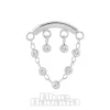 Blue Banana Polished Titanium 1.2 x 8mm Bar Double Drop Gems Threadless Labret (Silver)
